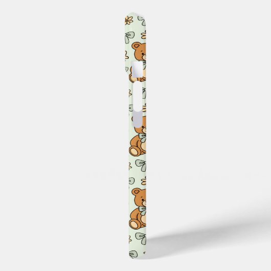Coques Case-Mate iPhone Hand-Drawn Coquette Teddy Bears Seamless Pattern (Verso / Gauche)