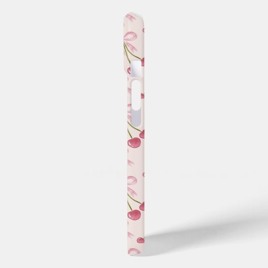 Coques Case-Mate iPhone Hand-drawn Pink Cherry Coquette Seamless Pattern (Verso / Gauche)