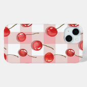Coques Case-Mate iPhone Hand-Painted Red Cherries Seamless Pattern (Verso (horizontal))