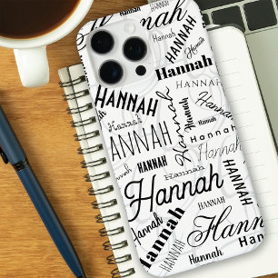 Coques iPhone 16 Pro Max Hannah Black White Coque-coque iphone Mate