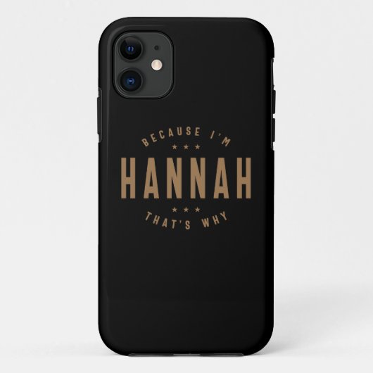 Coques Case-Mate iPhone Hannah Nom Anniversaire Personnalisé Nom Hannah (Dos)