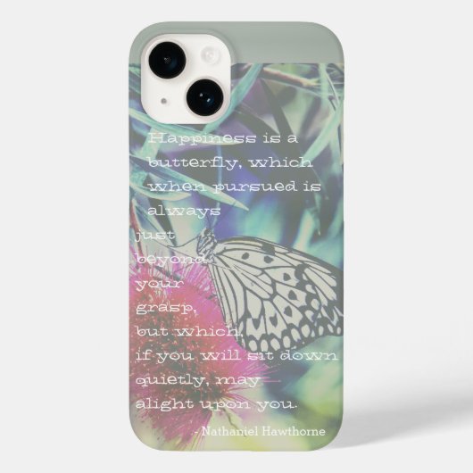 Coques Case-Mate iPhone Happiness is a Butterfly - Inspiring Quote (Verso)