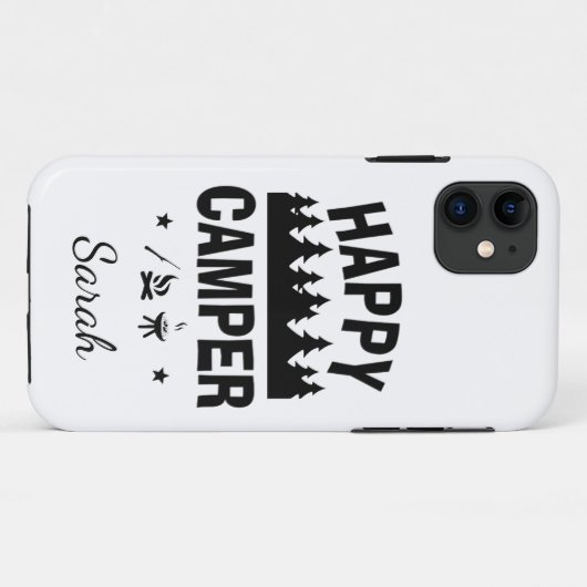 Coques Case-Mate iPhone Happy Camper Fun Camping Citation (Dos (Horizontal))