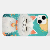 Coques Case-Mate iPhone Happy Fluffy White Cat Phone Case - Sunny Smile &  (Verso (horizontal))