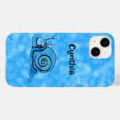 Coques Case-Mate iPhone Happy Fun Snail Blue Shell White Eyes on Blues (Verso (horizontal))