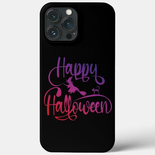 Coques Case-Mate iPhone Happy Halloween dégradé volant sorcière chat (Verso)