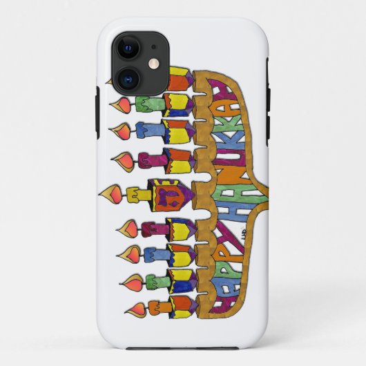 Coques Case-Mate iPhone Happy Hanukkah Dreidels Menorah (Dos)