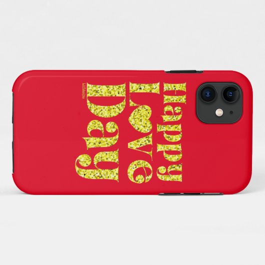 Coques Case-Mate iPhone HAPPY LOVE DAY or (Dos (Horizontal))