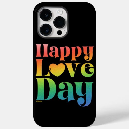 Coques Case-Mate iPhone HAPPY LOVE DAY rainbow dégradé couleur valentine (Verso)