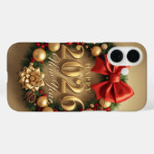 Coques Case-Mate iPhone happy new year 2026 elegant wreath (Verso (horizontal))