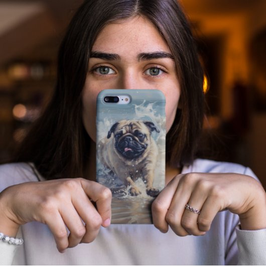 Coques Case-Mate iPhone Happy Pug à la Plage