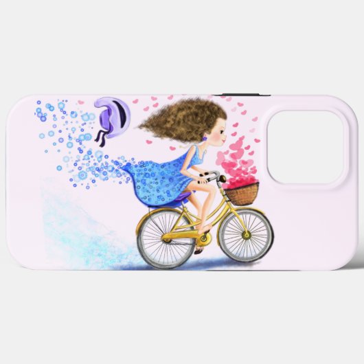 Coques Case-Mate iPhone Happy Young Girl On A Bike (Verso (horizontal))