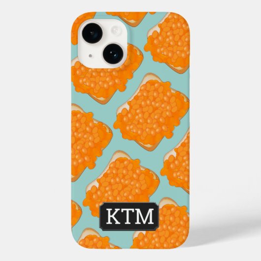 Coques Case-Mate iPhone Haricots en conserve sur le toast et vos initiales (Verso)