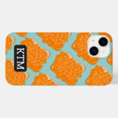 Coques Case-Mate iPhone Haricots en conserve sur le toast et vos initiales (Verso (horizontal))