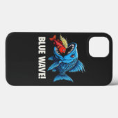 Coques Case-Mate iPhone Harris Walz Élection Blue Waves Démocrate Fish (Verso (horizontal))