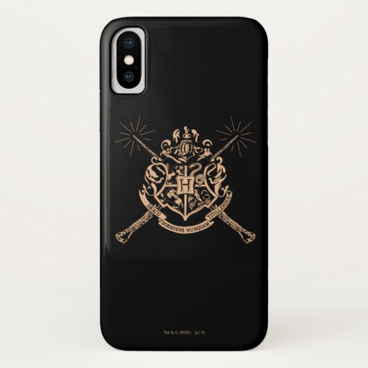 Coques Case-Mate iPhone Harry Potter | Armoiries de Hogwarts avec Baguette (Dos)