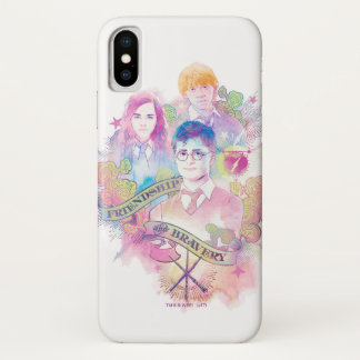Coque iPhone X Harry Potter Spell| Harry, Hermione et Ron Waterc