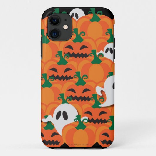 Coques Case-Mate iPhone Haunted Halloween Citrouille Patch Ghosts (Dos)