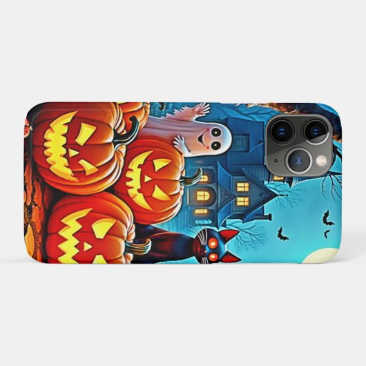 Coques Case-Mate iPhone Haunted Halloween conception de nuit (Dos (Horizontal))