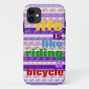 Coque iPhone 11 haut en couleur à vélo citation