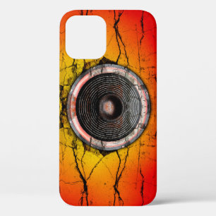 Case-Mate iPhone Case Haut-parleur de musique rouge et orange craqué Coq