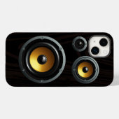 Coques Case-Mate iPhone Haut-parleur Retro Wood Grain Trio (Verso (horizontal))