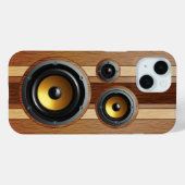 Coques Case-Mate iPhone Haut-parleurs stylés en bois rétro (Verso (horizontal))