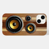 Coques Case-Mate iPhone Haut-parleurs stylés en bois rétro (Verso (horizontal))