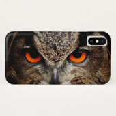 Coques Case-Mate iPhone Hauteur de la chouette avec yeux orange (Dos (Horizontal))