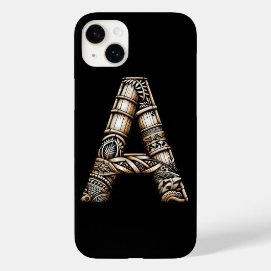 Coques Case-Mate iPhone Hawaïen Polynésien Aloha Lettre A Initiale Personn (Verso)