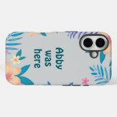 Coques Case-Mate iPhone Hawaiian Floral Design on Gray (Verso (horizontal))