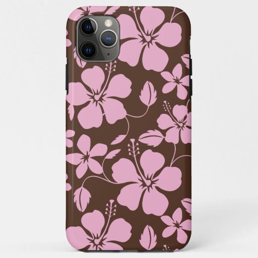 COQUES Case-Mate iPhone HAWAIIAN HULA (HIBISCUS) BROWN/PINK (Dos)