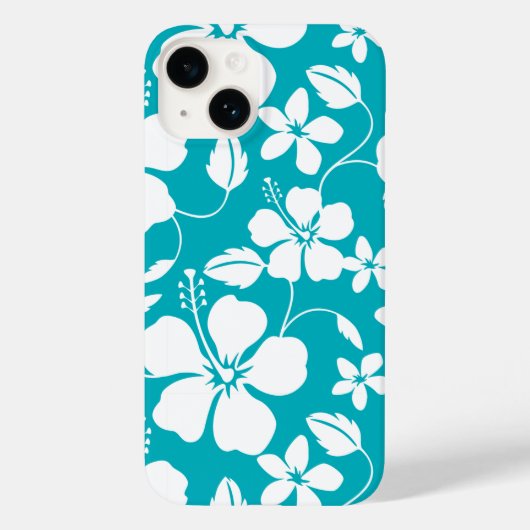 COQUES Case-Mate iPhone HAWAIIAN HULA (HIBISCUS) TURQUOISE (Verso)