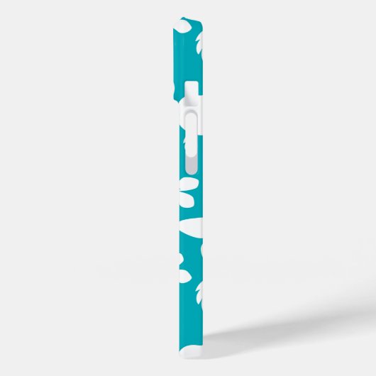 COQUES Case-Mate iPhone HAWAIIAN HULA (HIBISCUS) TURQUOISE (Verso / Gauche)