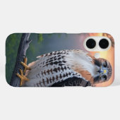 Coques Case-Mate iPhone Hawk au coucher du soleil (Verso (horizontal))
