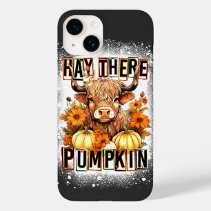 Coque Pour iPhone 14 Hay Bleu Là Pumkin Highland Cow Automne