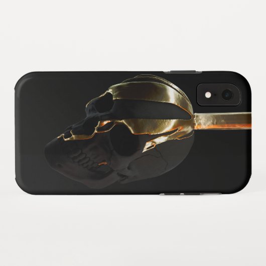 Coques Case-Mate iPhone Head of a golden black structure (Dos (Horizontal))
