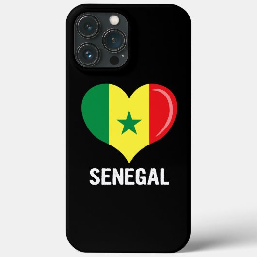 Coques Case-Mate iPhone Heart Sénégal Drapeau Hommes Femmes Enfants Patrio (Verso)