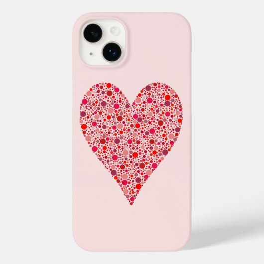 Coques Case-Mate iPhone Heart Shape Crimson Polka (Verso)
