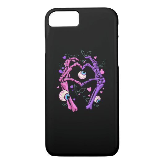 Coques Case-Mate iPhone Heart Skeleton Mains - Halloween Pastel Goth Eyeba (Dos)