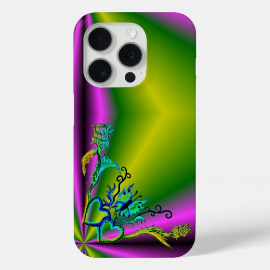 Coques Case-Mate iPhone Heart with Flower and Butterfly (Verso)