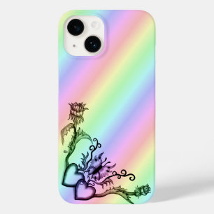 Coque Pour iPhone 14 Heart with Flower and Butterfly