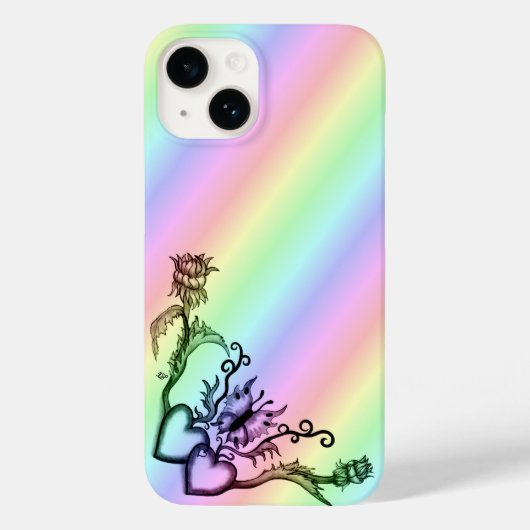 Coques Case-Mate iPhone Heart with Flower and Butterfly (Verso)