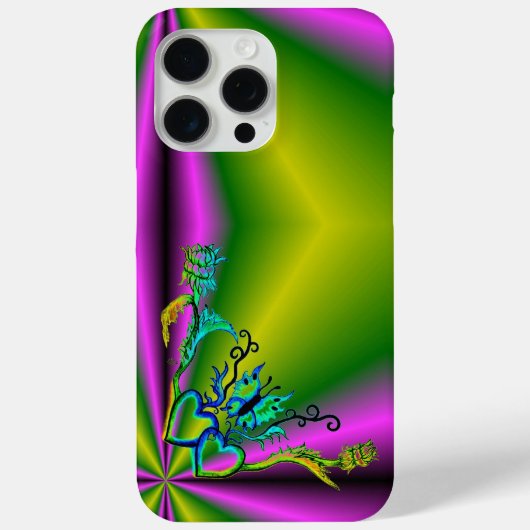 Coques Case-Mate iPhone Heart with Flower and Butterfly (Verso)