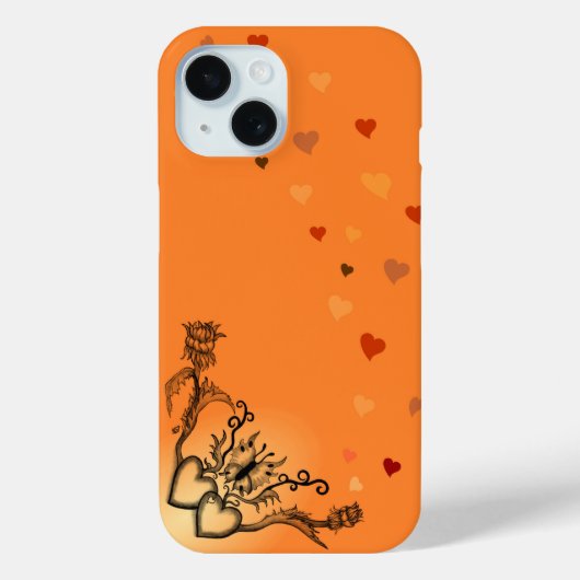 Coques Case-Mate iPhone Heart with Flower and Butterfly (Verso)