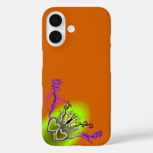 Coques iPhone 16 Heart with Flower and Butterfly