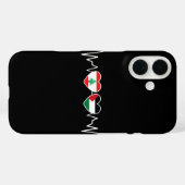 Coques Case-Mate iPhone Heartbeat Lebanon Palestine Unity drapeaux. (Verso (horizontal))