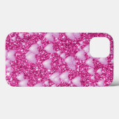 Coques Case-Mate iPhone "Hearts on Sparkling Saut, rose (Verso (horizontal))