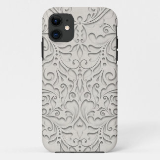 Coque iPhone 11 HeartyChic Lin naturel Damask Coeur
