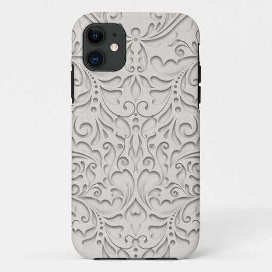 Coques Case-Mate iPhone HeartyChic Lin naturel Damask Coeur (Dos)